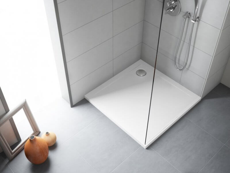 Polimat Geos brodzik 80x80 cm kwadratowy biały 00425