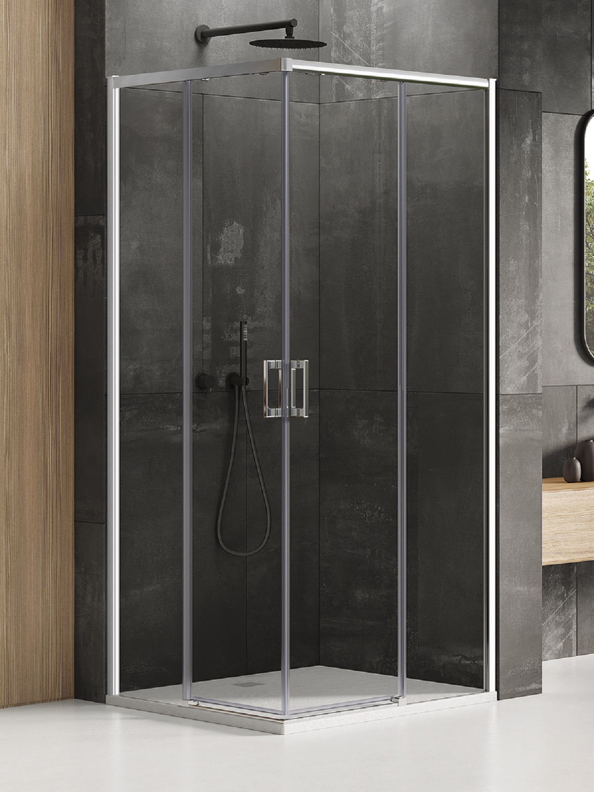 New Trendy Prime kabina prysznicowa 80x100 cm prostokątna chrom połysk/szkło przezroczyste D-0294A/D-0301A