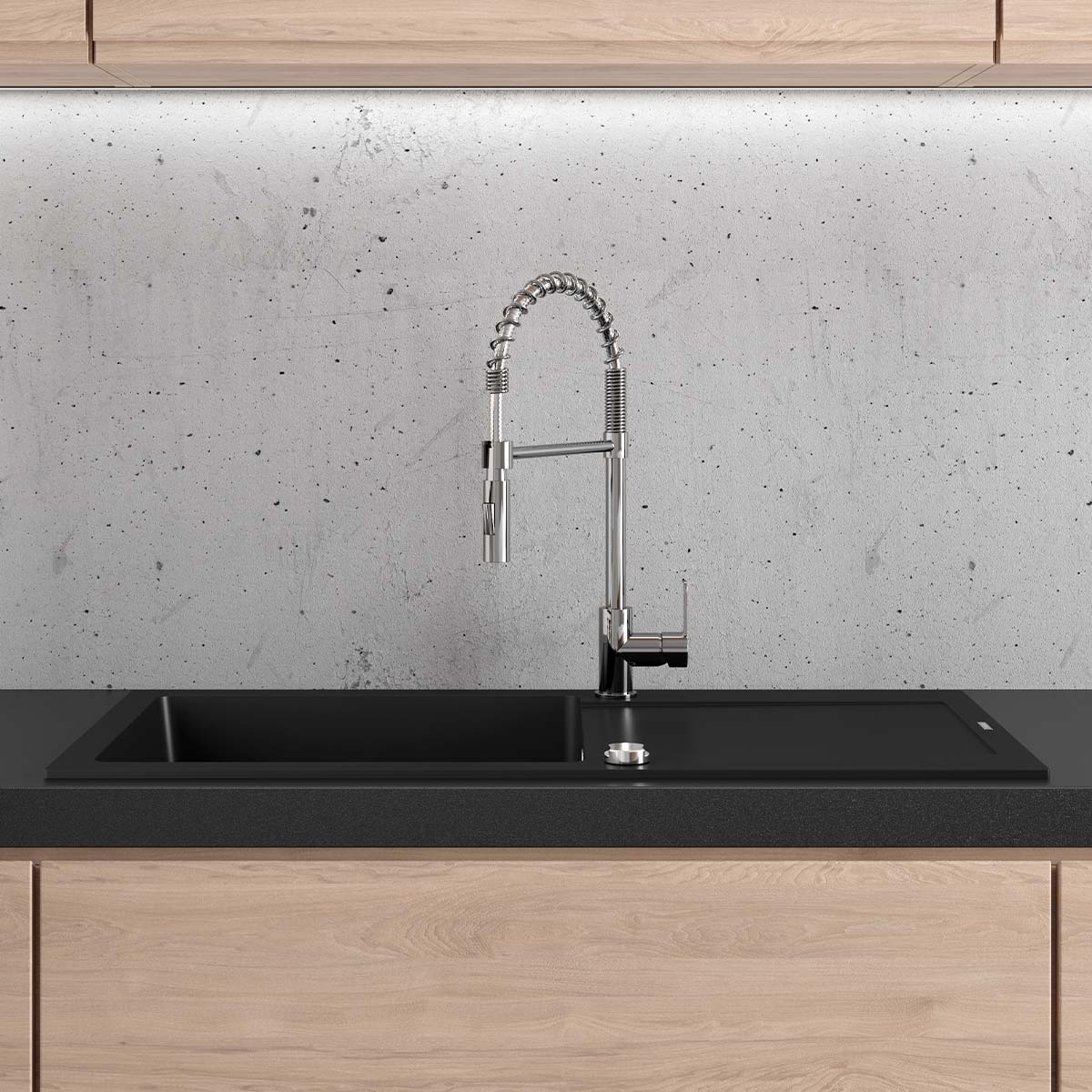 Oltens Gravan zlewozmywak granitowy 1-komorowy z ociekaczem 100x50 cm czarny mat 72101300 - Wysyłka w 24h