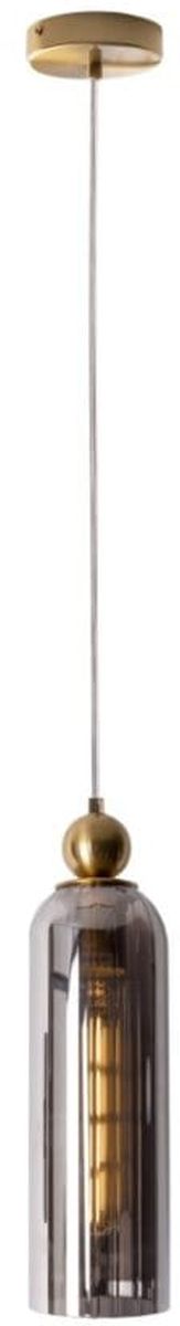 MaxLight Campanila lampa wisząca 1x40W mosiądz/dymione szkło P0511