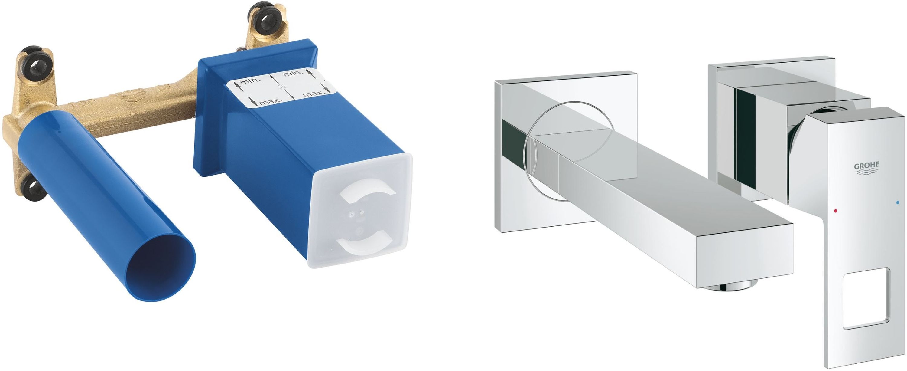 Zestaw Grohe Eurocube bateria umywalkowa podtynkowa 2-otworowa kompletna chrom (19895000, 23200002) - Wysyłka w 24h
