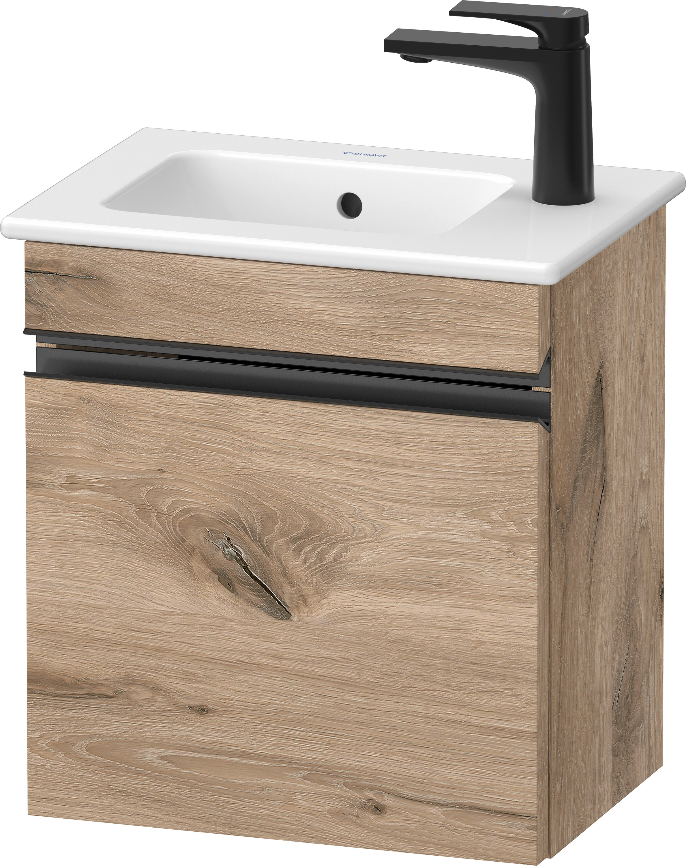 Duravit Sivida szafka 40x28,7x44,3 cm podumywalkowa wisząca czarna-dąb SV4642LBD550000