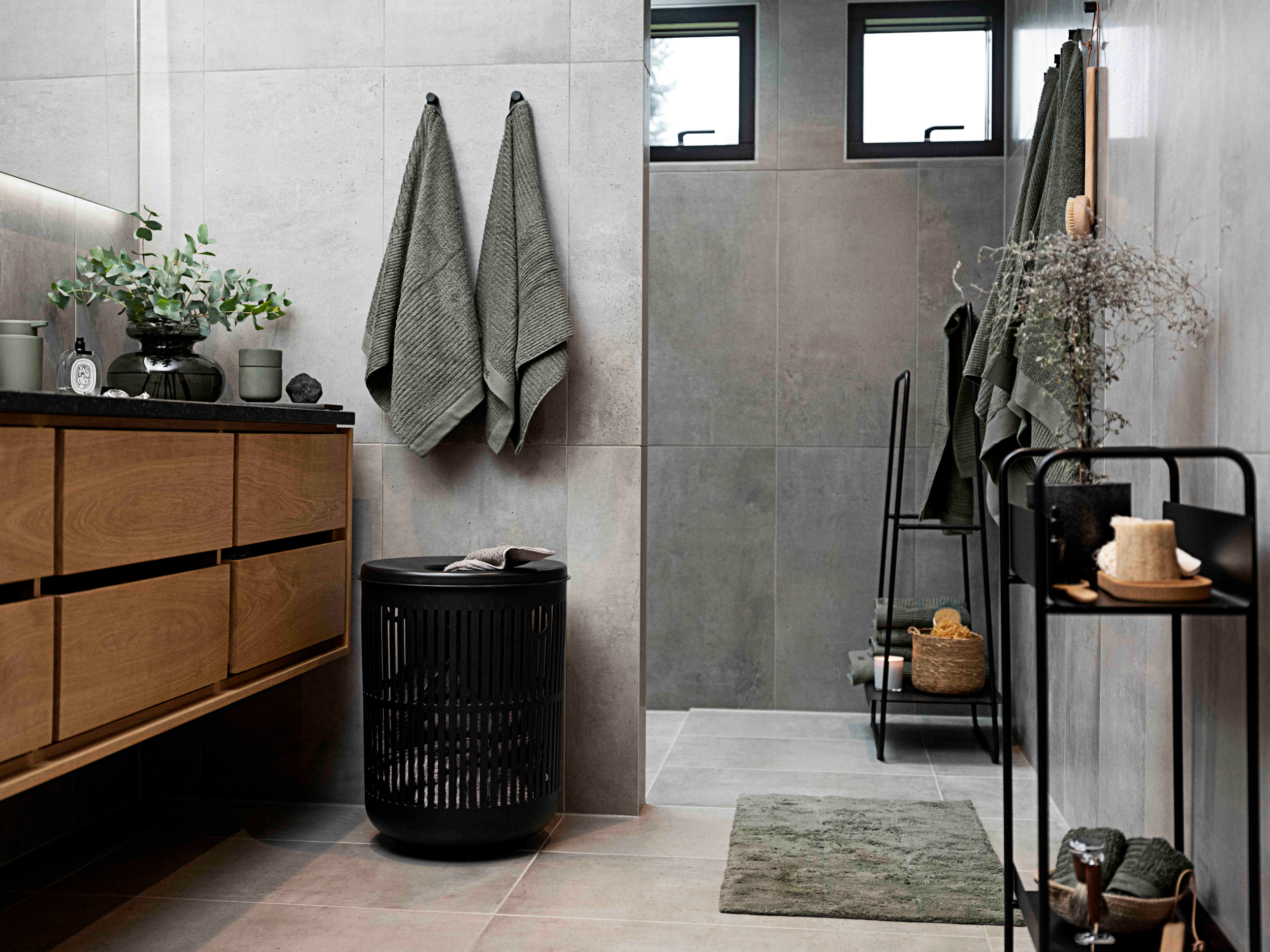 Zone Denmark Tiles dywanik łazienkowy 80x50 cm prostokątny zielony 26451