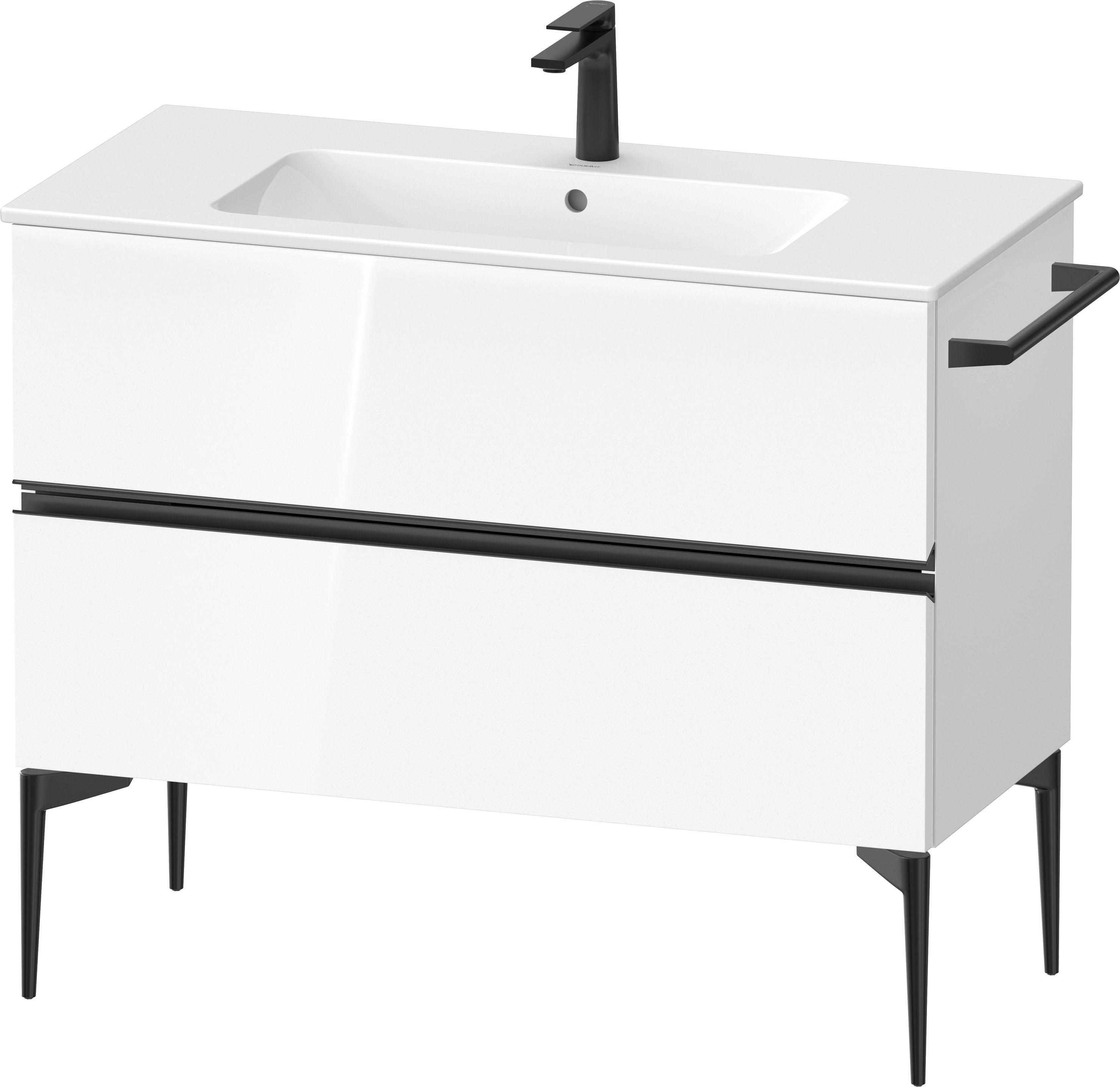 Duravit Sivida szafka 101x47,7x59,1 cm podumywalkowa wisząca biała-czarna SV46450BD220000