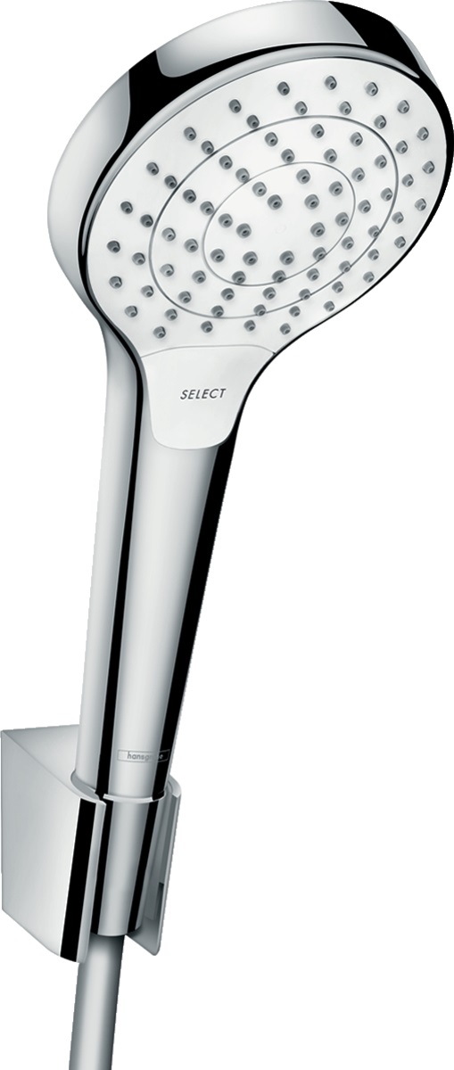 Hansgrohe Croma Select S zestaw prysznicowy ścienny biały/chrom 26411400