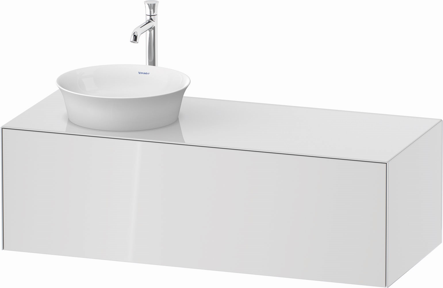 Duravit White Tulip szafka 130 cm podumywalkowa wisząca lewa biały wysoki połysk WT4977L8585