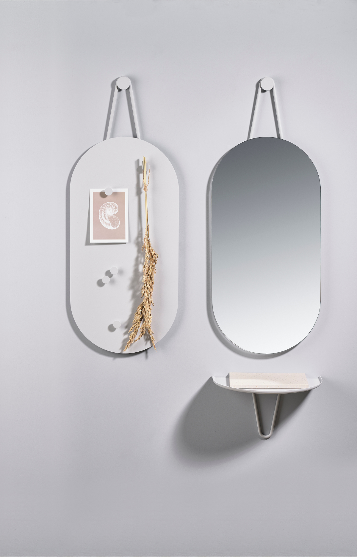 Zone Denmark A-Wall lustro 75x30 cm owalne biały 10810