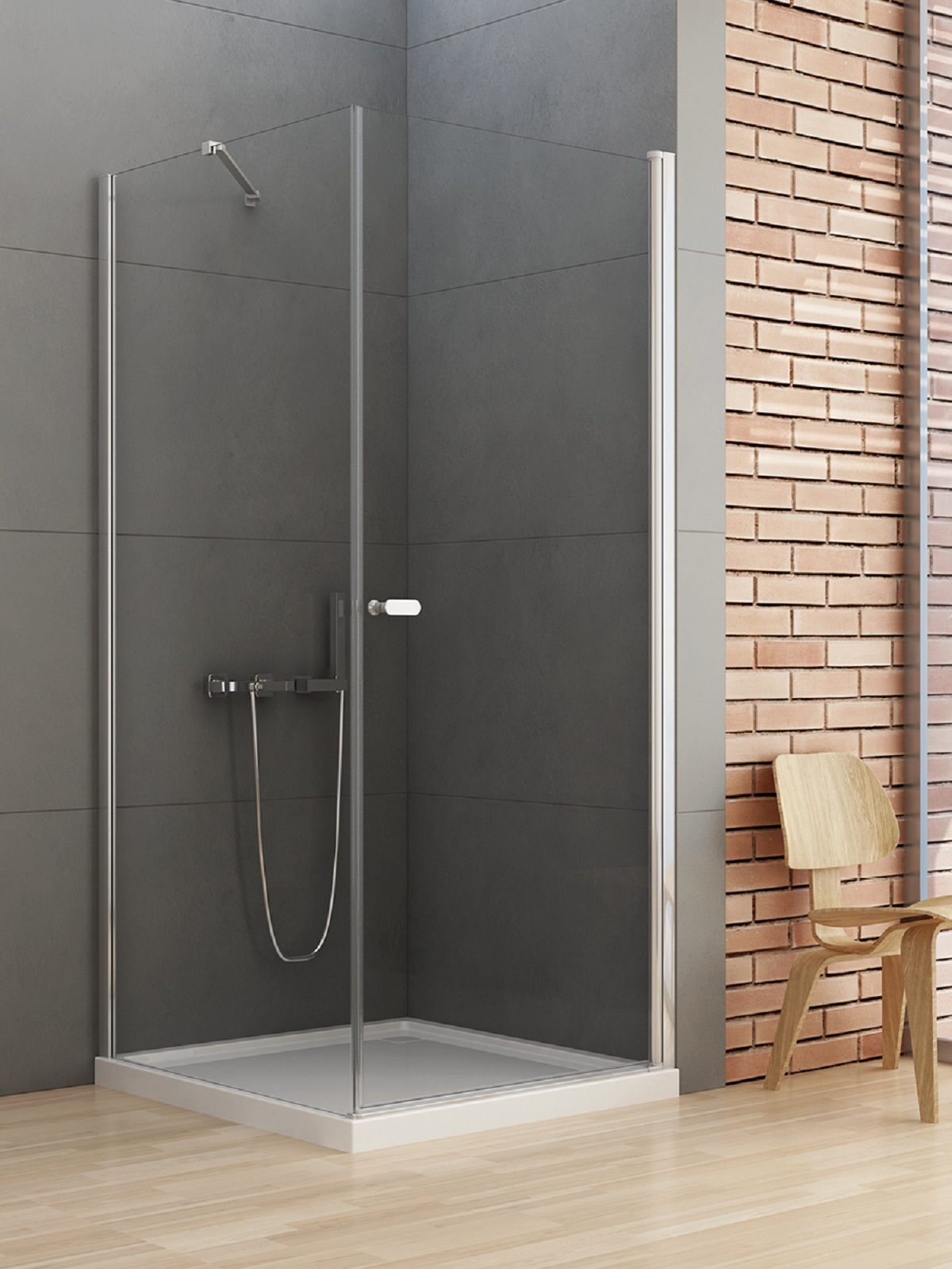 New Trendy New Soleo kabina prysznicowa 70x80 cm prostokątna chrom połysk/szkło przezroczyste D-0139A/D-0087B