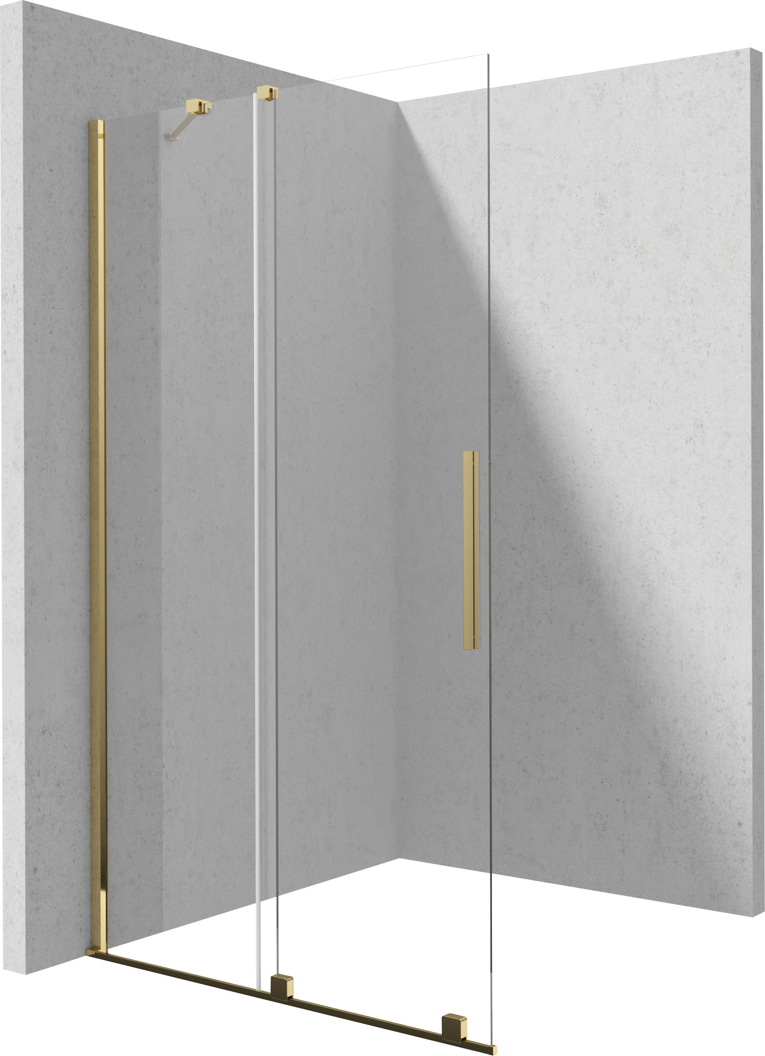 Deante Prizma ścianka prysznicowa walk-in 120 cm złoty połysk/szkło przezroczyste KTJ_Z32R - Wysyłka w 24h