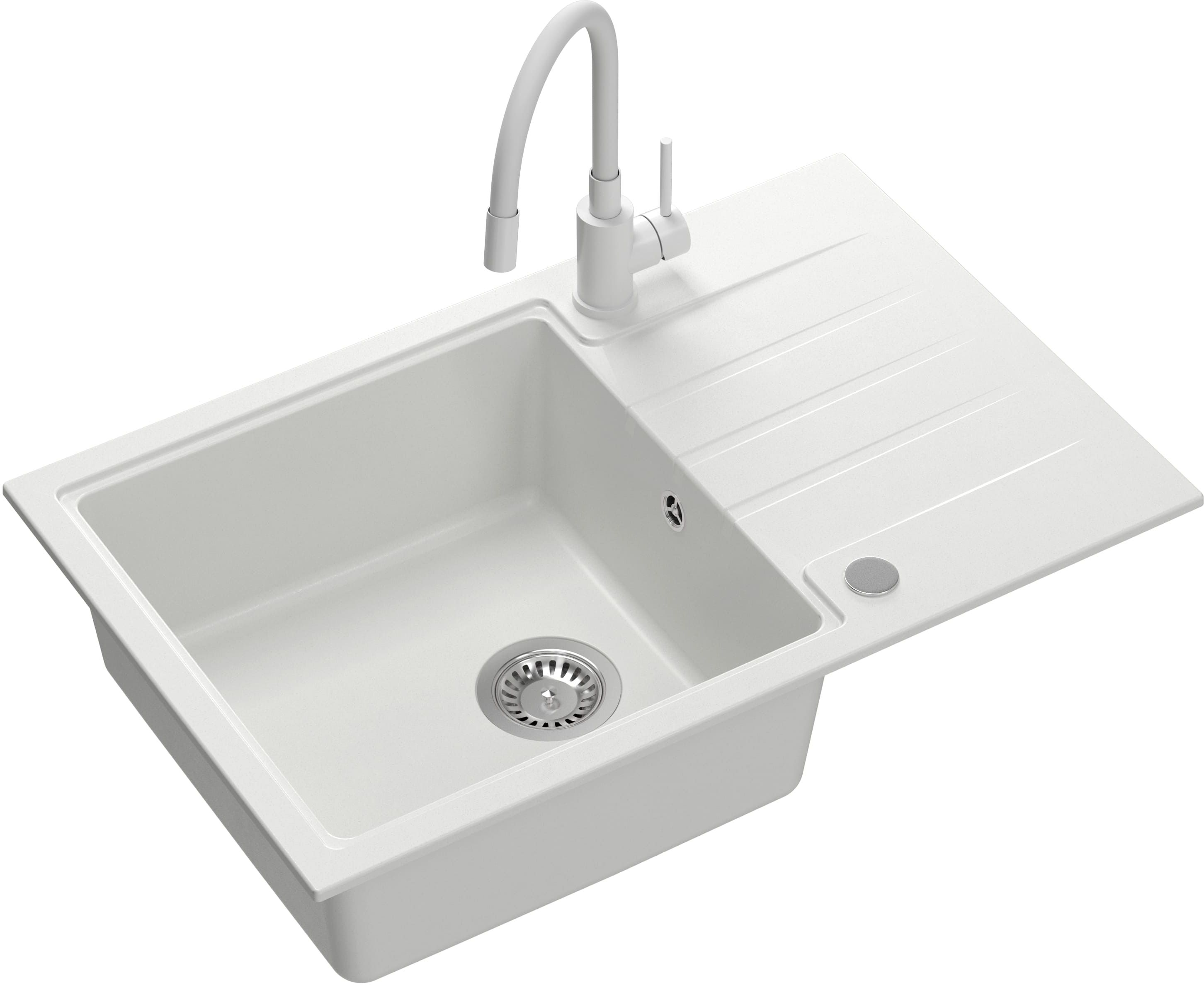 Quadron Peter zlewozmywak z baterią biały HCQP7850BIK_3323503WHM
