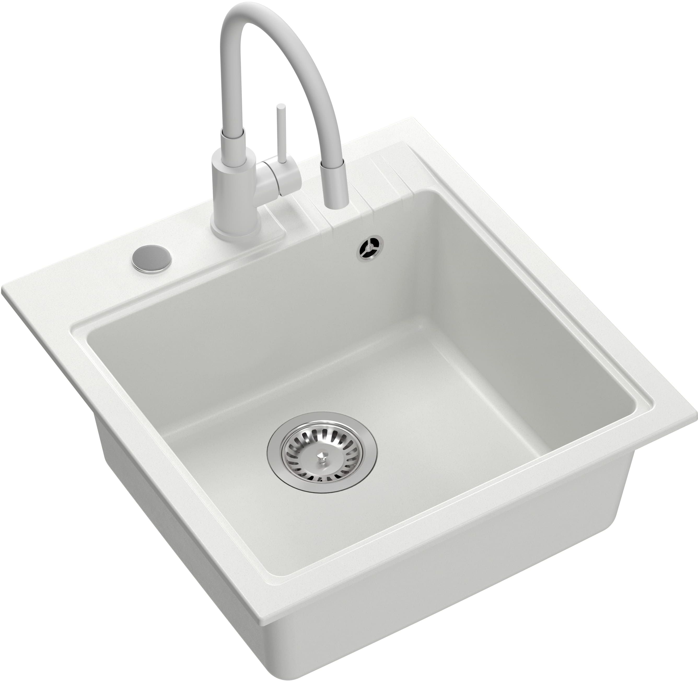 Quadron Peter zlewozmywak z baterią biały HCQP5052BIK_3323503WHM
