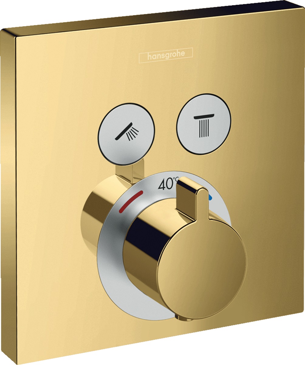 Hansgrohe ShowerSelect bateria wannowo-prysznicowa podtynkowa termostatyczna złoty optyczny polerowany 15763990
