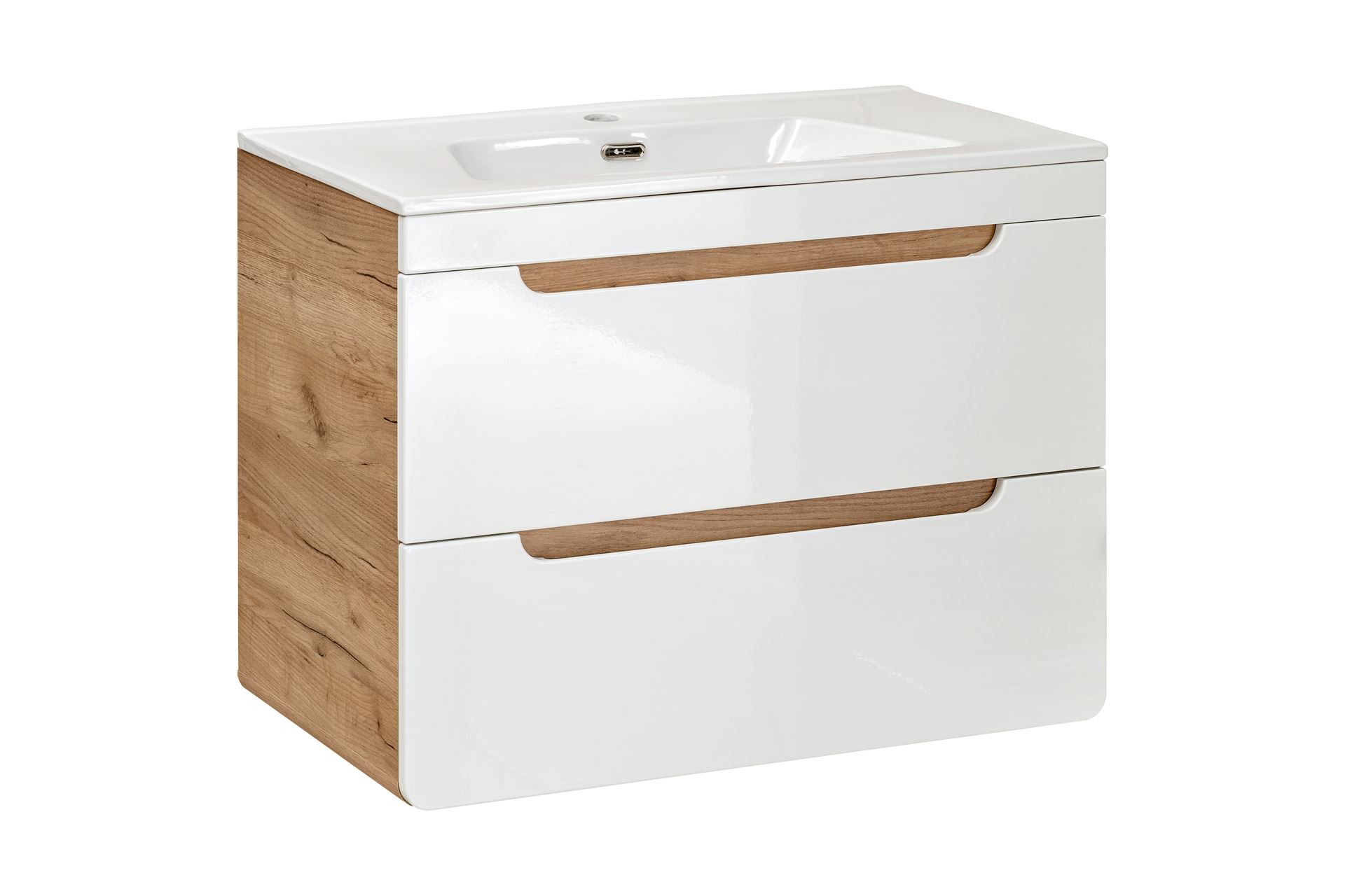 Comad Aruba White szafka 60 cm podumywalkowa wisząca biały połysk/dąb craft złoty ARUBAWHITE820-60CMFSC - Wysyłka w 24h