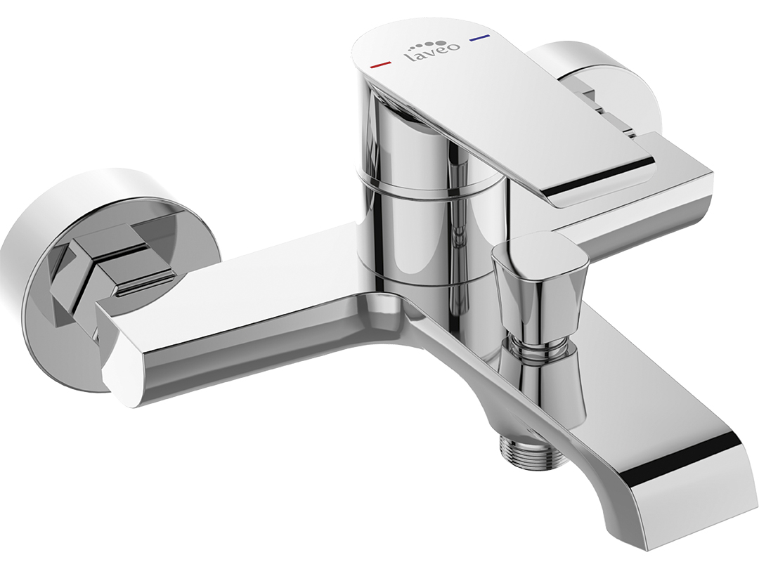 Laveo Largo bateria wannowo-prysznicowa ścienna biały/chrom BAH610D