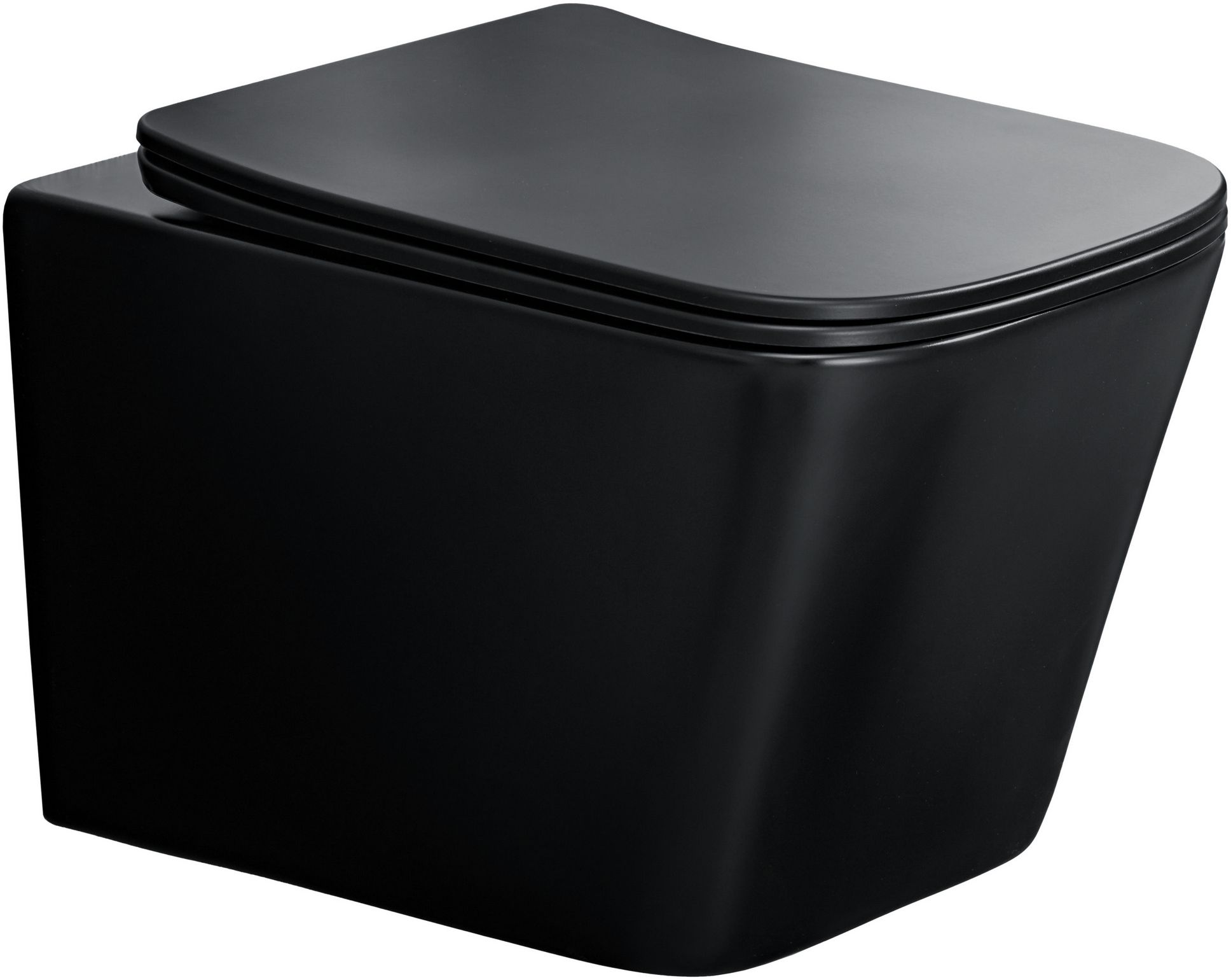 Comad Wall Hung Toilet miska WC z deską wolnoopadającą wisząca bez kołnierza czarny mat WALL HUNG TOILET BLACK ( E-1060A )