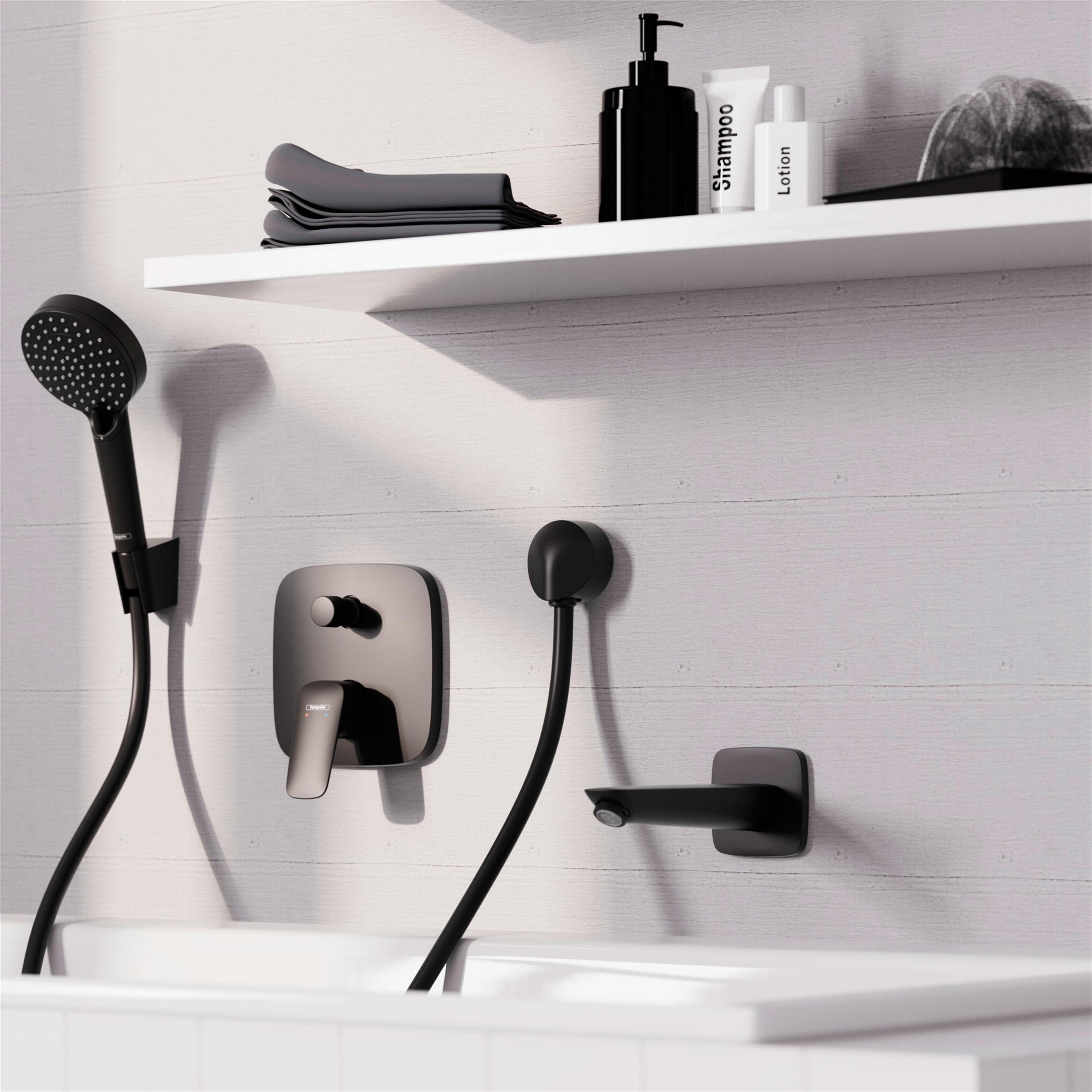 Hansgrohe Logis bateria wannowo-prysznicowa podtynkowa czarny mat 71405670