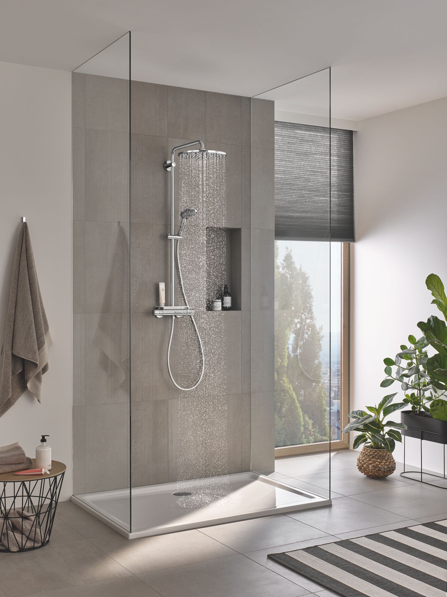Grohe Vitalio Joy XXL 310 zestaw prysznicowy ścienny termostatyczny z deszczownicą chrom 26401001