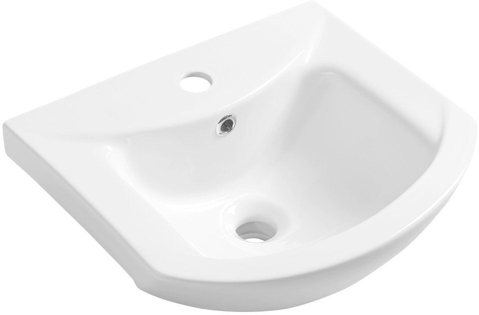 Aqualine Zero umywalka 45,5x40 cm półokrągła ścienna-meblowa biała 6045