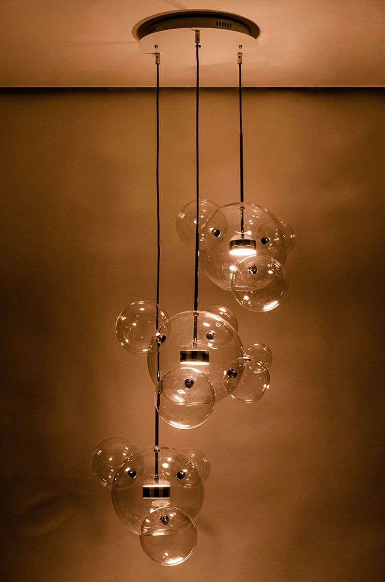 King Home Capri Disc 3 lampa wisząca 6x7W LED chrom/przezroczysta XCP9148-3A.CHROM - Wysyłka w 24h