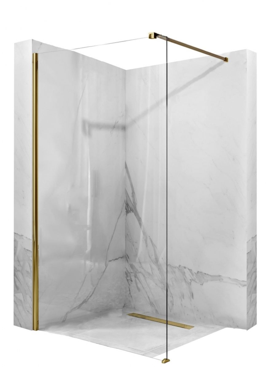 Rea Aero Gold Walk-In ścianka prysznicowa 120 cm złoty połysk/szkło przezroczyste REA-K8443 - Wysyłka w 24h