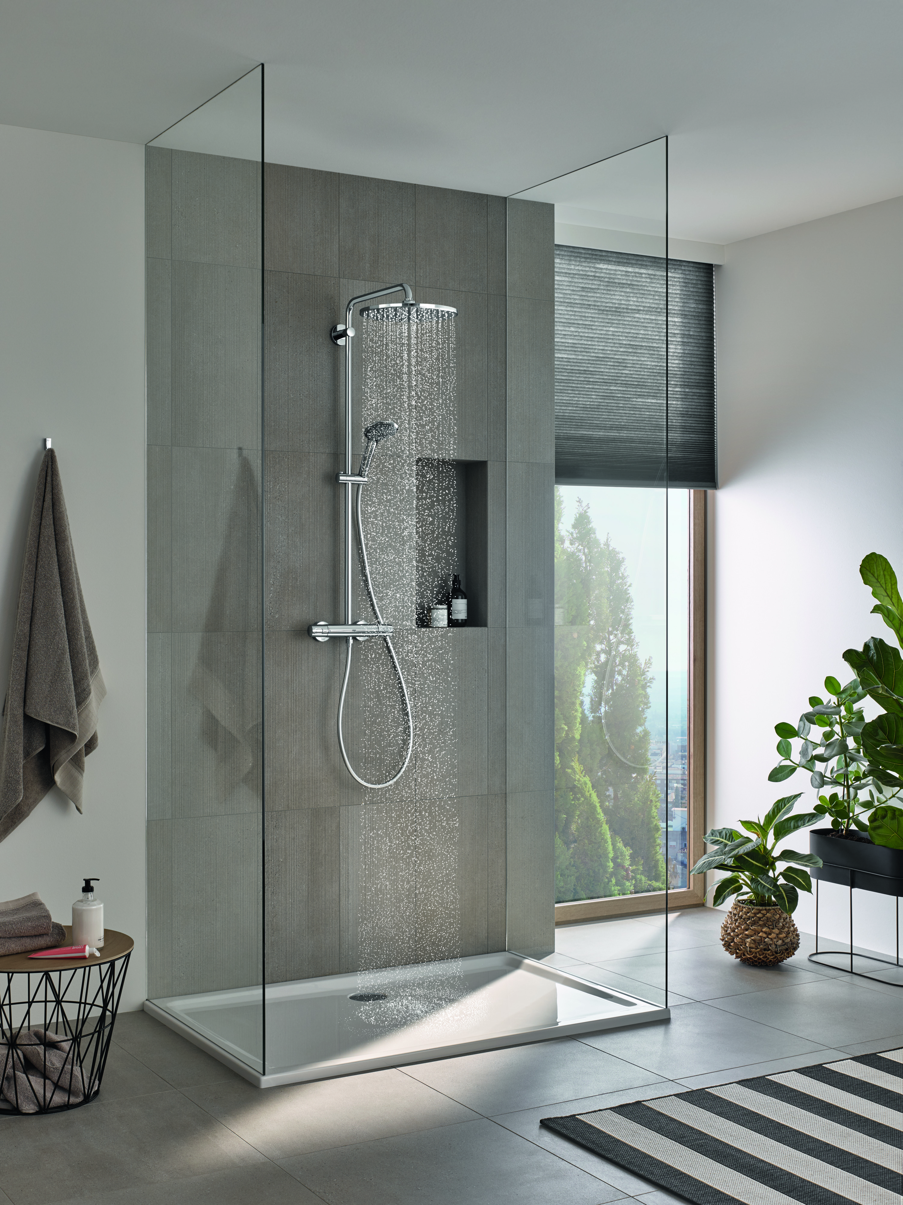 Grohe Vitalio Joy XXL zestaw prysznicowy ścienny termostatyczny z deszczownicą chrom 26400001 - Wysyłka w 24h