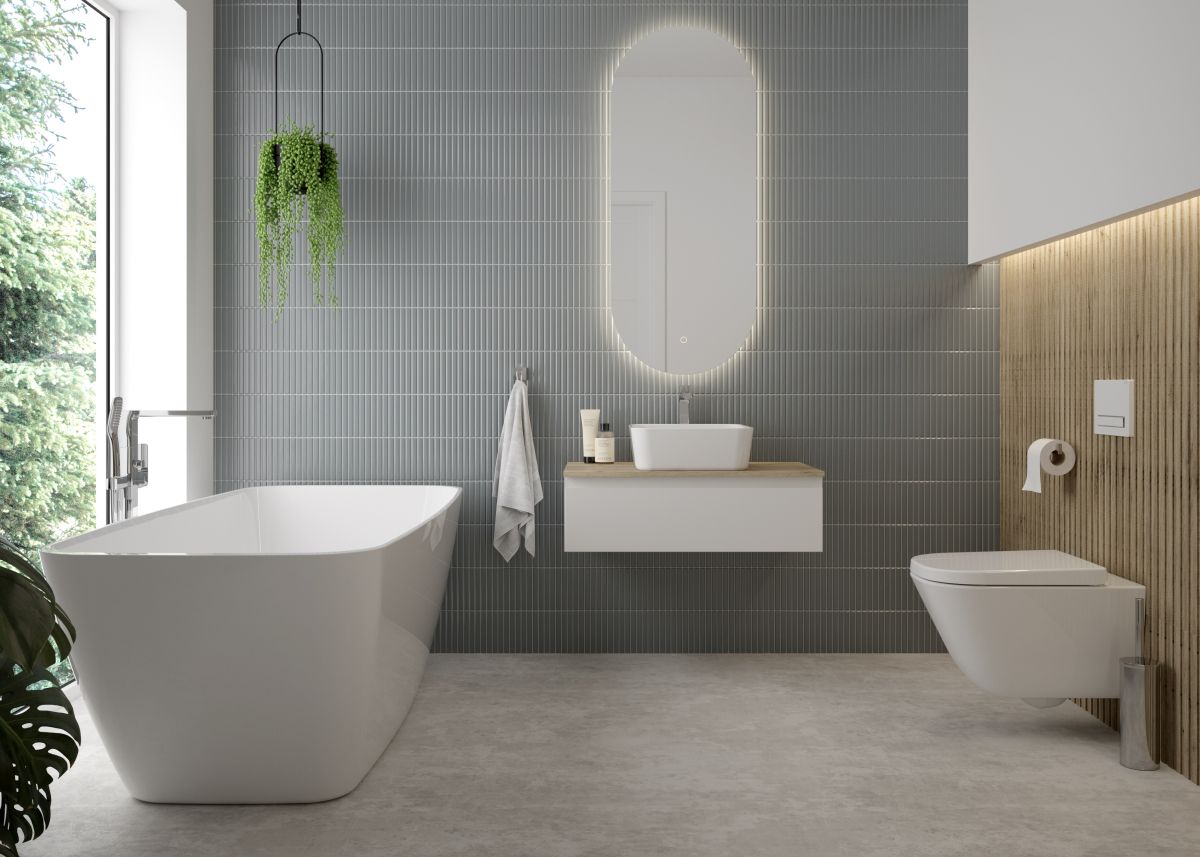 Oltens Hadsel umywalka 38,5 cm nablatowa kwadratowa z powłoką SmartClean biała 40807000 - Wysyłka w 24h