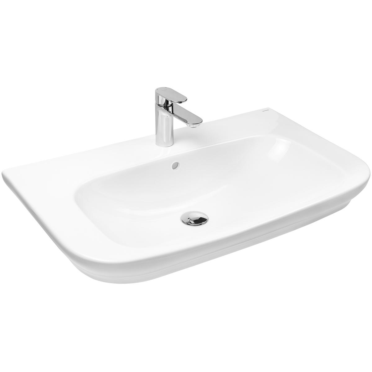 Oltens Gulfoss umywalka 80x46 cm nablatowa częściowo wpuszczana z powłoką SmartClean biała 41902000 - Wysyłka w 24h