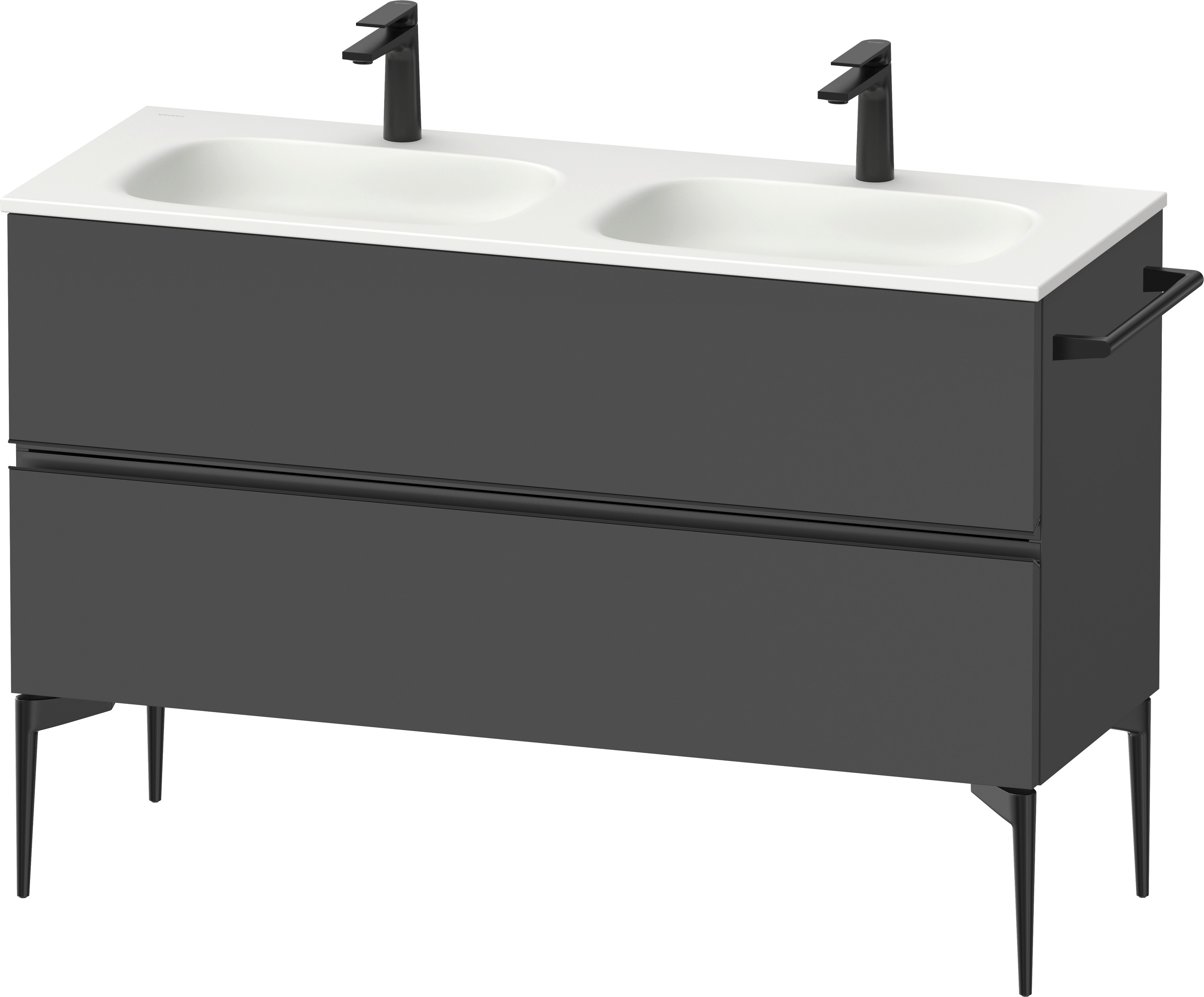 Duravit Sivida szafka 128x47,7x59,2 cm podumywalkowa wisząca czarna-grafitowa SV46540BD490000
