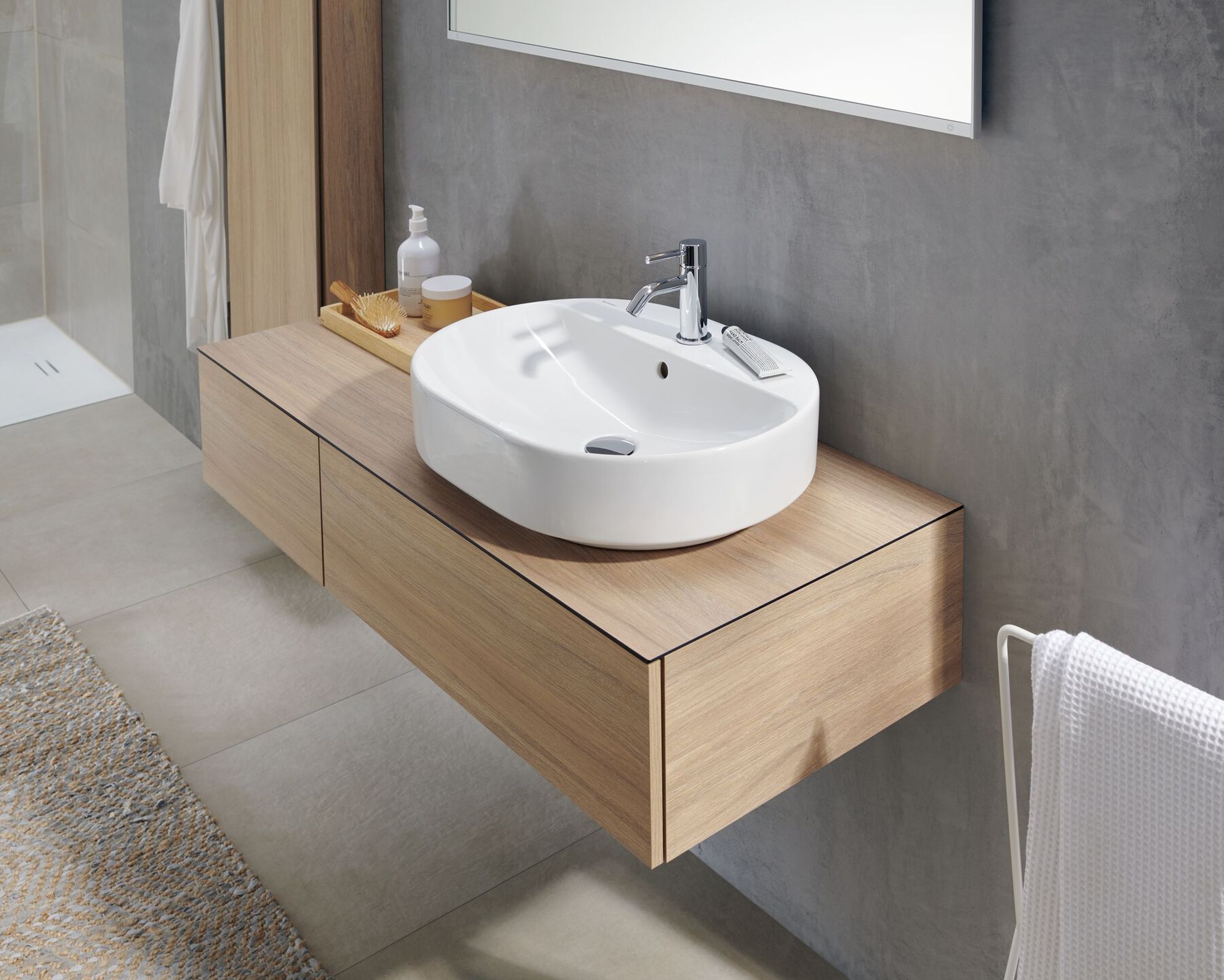 Geberit Variform umywalka 50x40 cm nablatowa owalna KeraTect biała 500.775.00.2