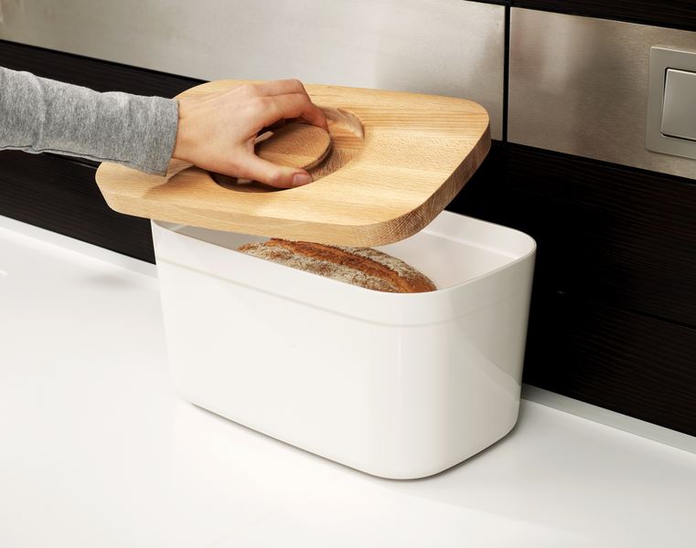 Joseph Joseph Bread Bin chlebak z deską do krojenia bambus/biały 81097