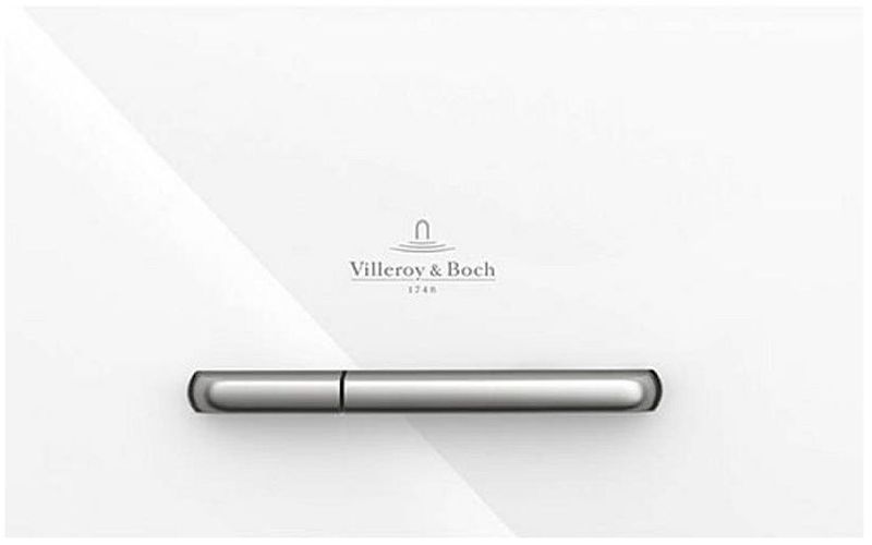 Villeroy & Boch ViConnect M300 przycisk spłukujący do WC szkło stalowy/biały błyszczący 922160RE