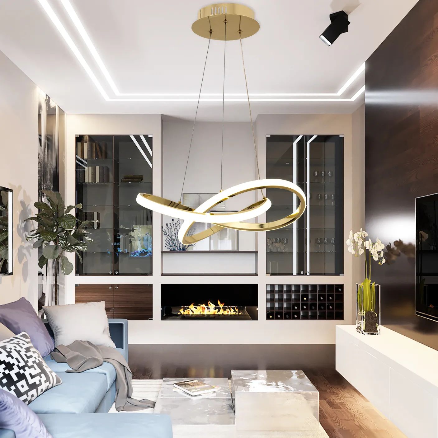 TooLight Ring lampa wisząca 1x24 W złota OSW-06906