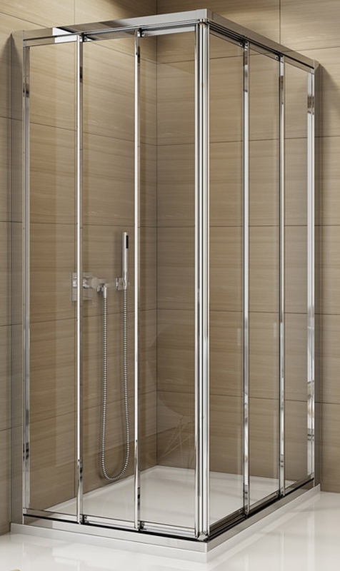 SanSwiss TOP-Line drzwi prysznicowe 80 cm częściowe 1/2 lewe srebrny połysk/szkło przezroczyste TOE3G08005007