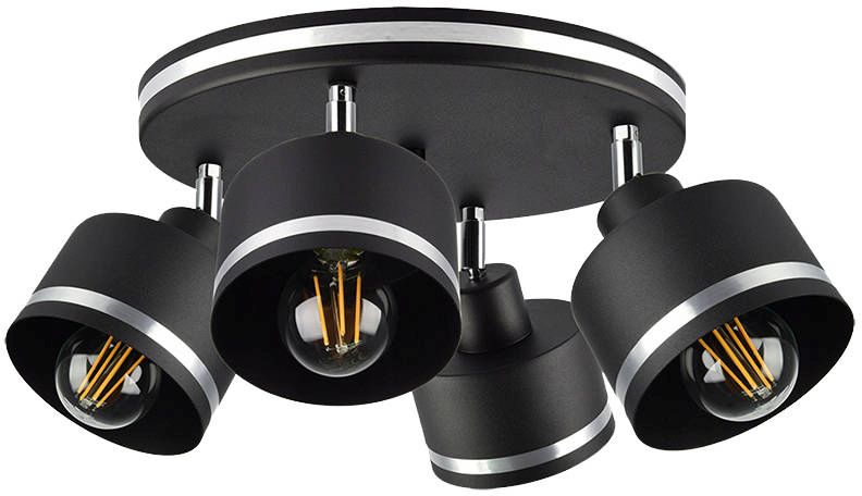 Candellux Wama lampa podsufitowa 4x40W czarna/chrom 98-00453
