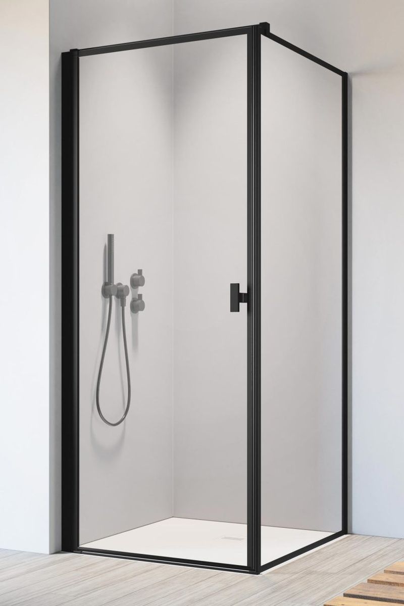 Radaway Nes 8 Black KDJ I Frame drzwi prysznicowe 80 cm lewe czarny mat/szkło Frame 10072080-54-56L