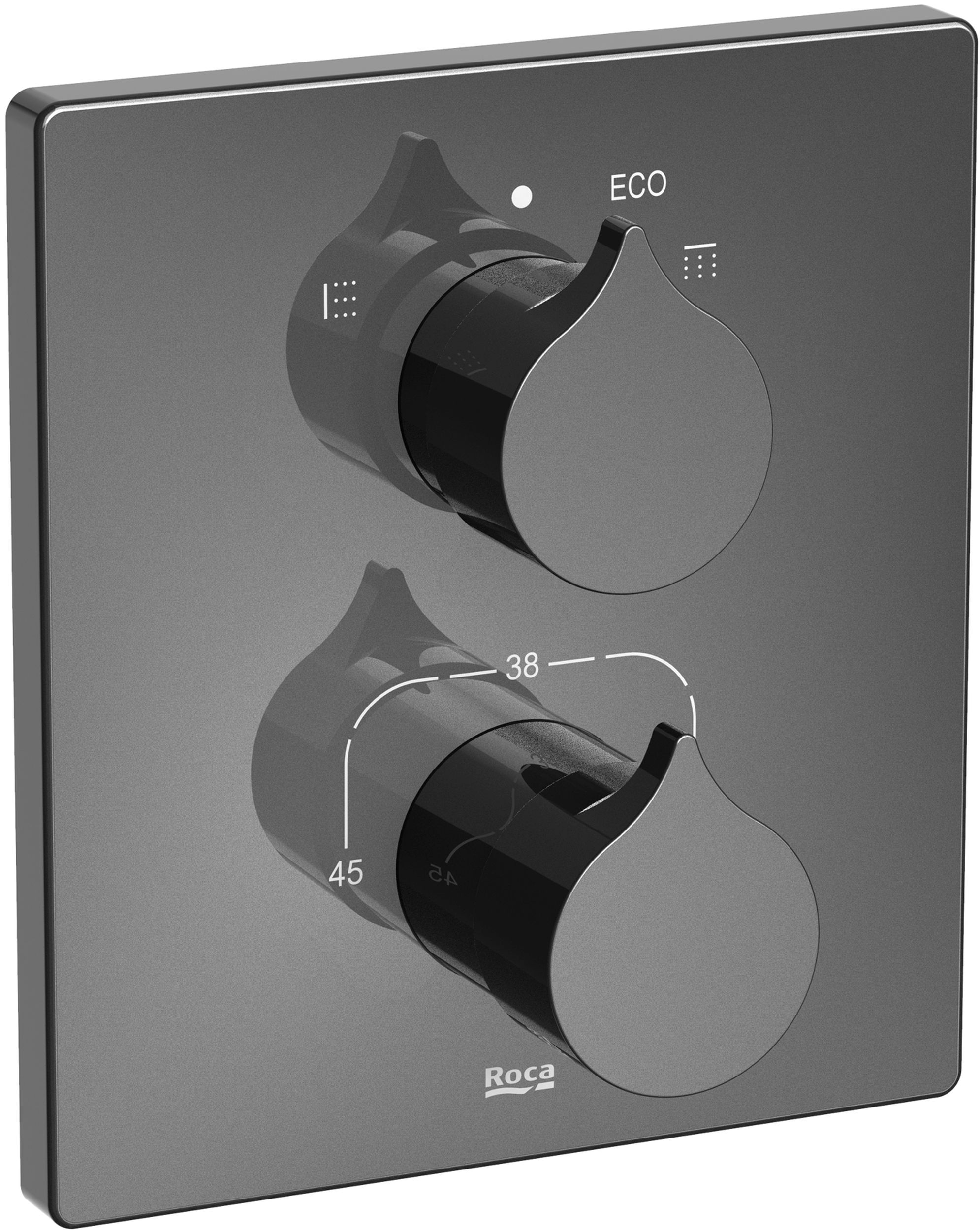 Roca Insignia Black bateria wannowo-prysznicowa podtynkowa termostatyczna czarna A5A0C3ACN0
