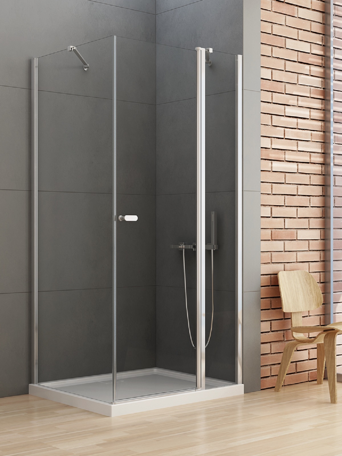 New Trendy New Soleo kabina prysznicowa 100x100 cm kwadratowa chrom połysk/szkło przezroczyste K-0399