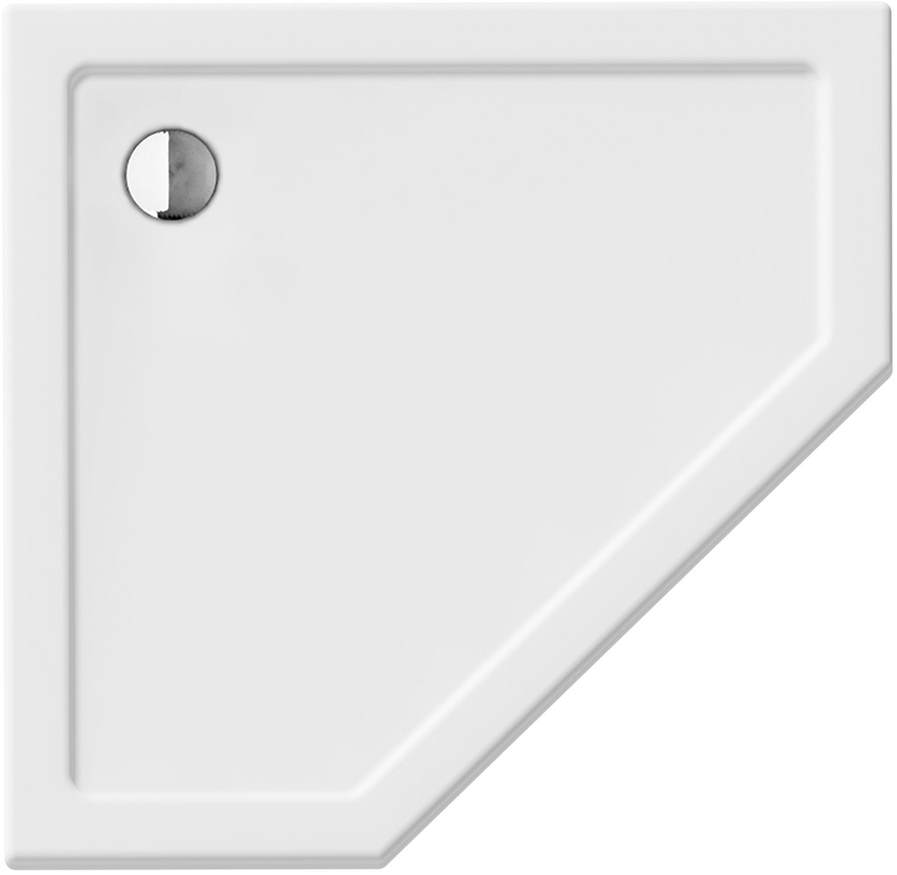 New Trendy New Azura brodzik 80x80 cm pięciokątny biały B-0415 - Wysyłka w 24h