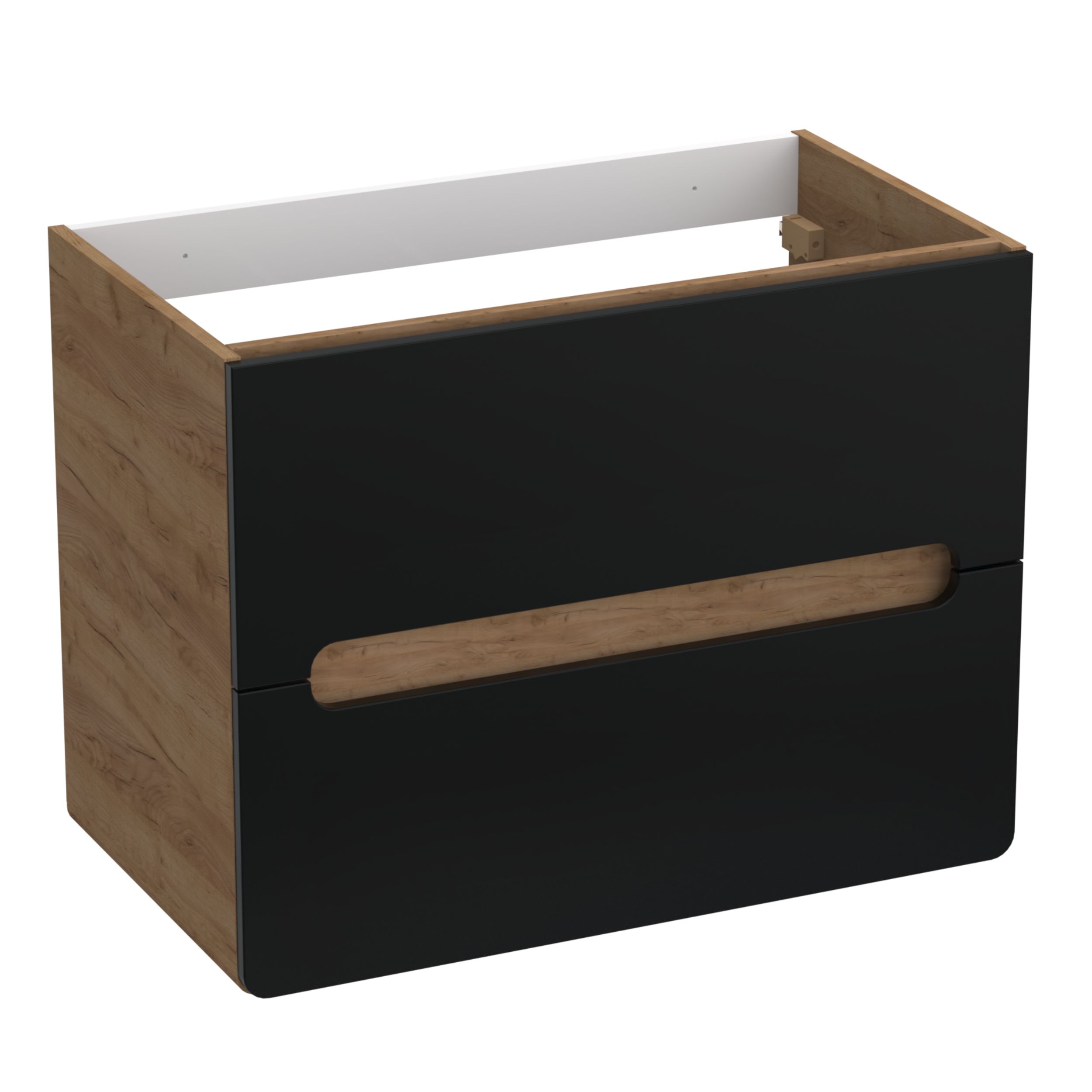 Strama Lupo szafka 79,5x45,6x60,5 cm podumywalkowa wisząca czarny mat/dąb craft złoty 22.102.07