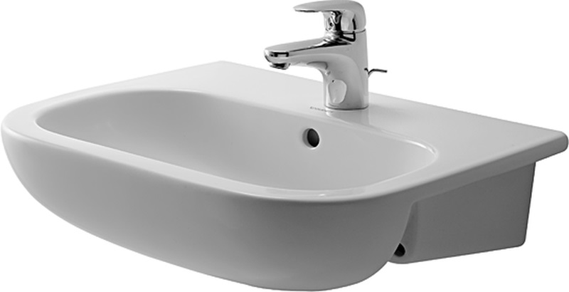 Duravit D-Code umywalka 55x44 cm półblatowa półokrągła biała 0339550000