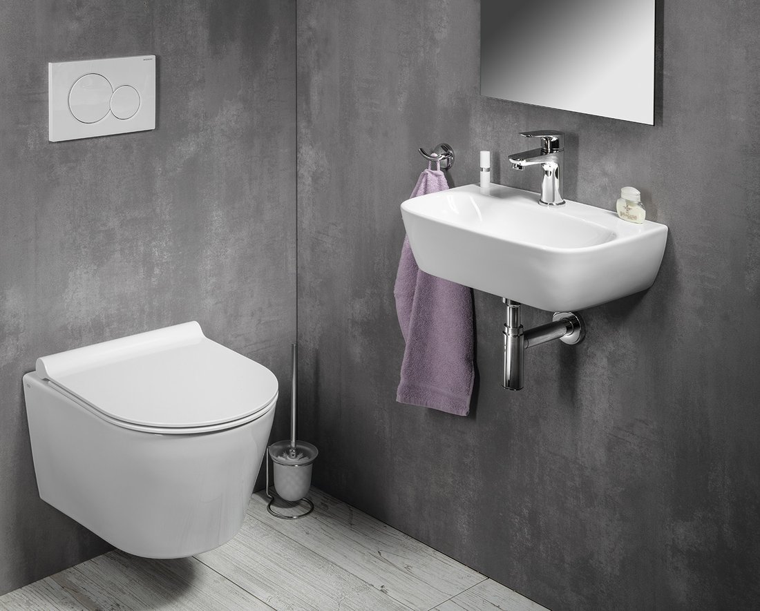 Sapho Small Nerissa umywalka 42x29 cm ścienna półokrągła biała AR265 - Wysyłka w 24h
