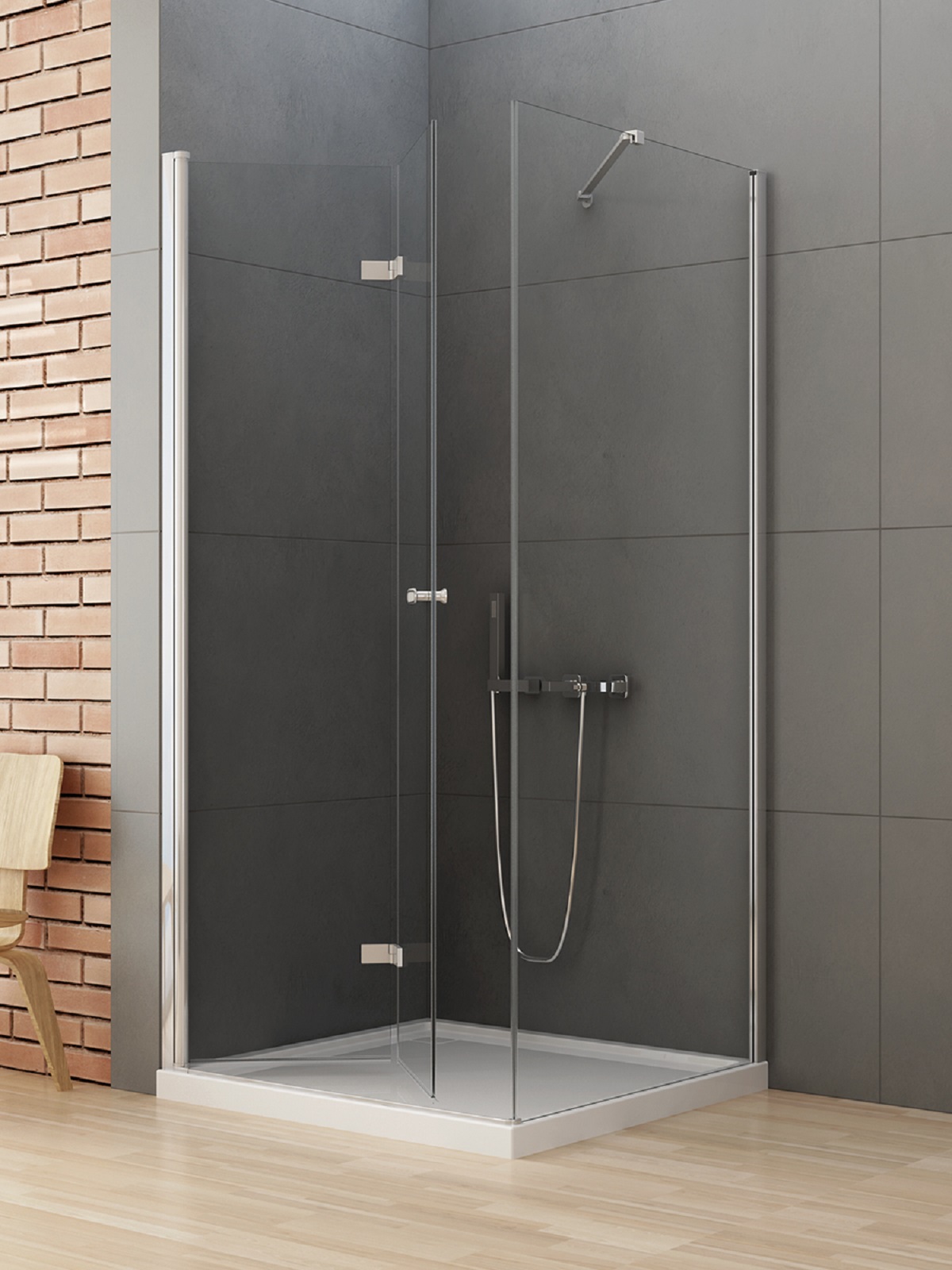 New Trendy New Soleo kabina prysznicowa 70x80 cm prostokątna lewa chrom połysk/szkło przezroczyste D-0147A/D-0087B