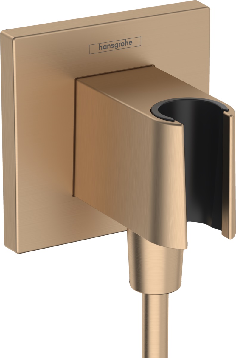 Hansgrohe FixFit E przyłącze kątowe z uchwytem prysznicowym brąz szczotkowany 26889140