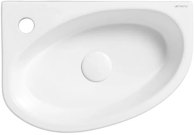 Uptrend Avo umywalka 42x29 cm półokrągła ścienna lewa biała TR4519A