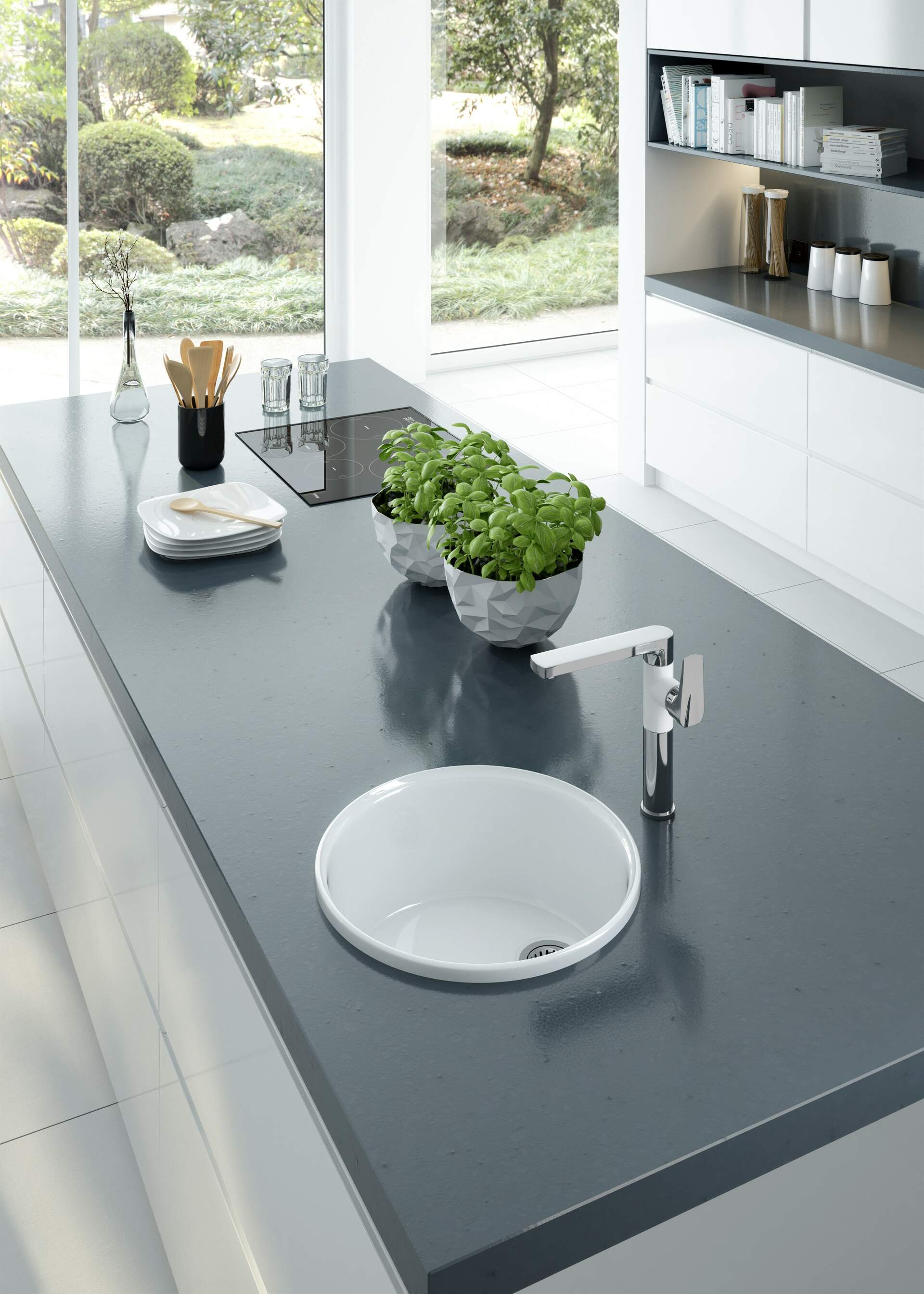 Deante Lusitano zlewozmywak ceramiczny 44,5 cm biały ZCL680N - Wysyłka w 24h
