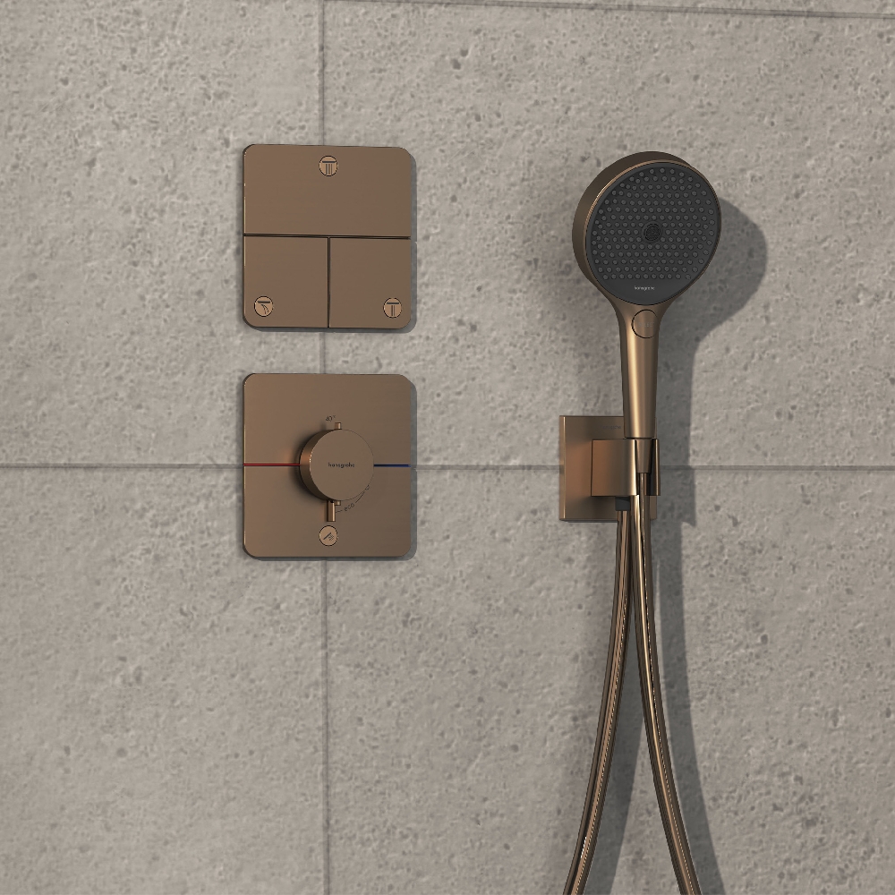 Hansgrohe ShowerSelect Comfort Q bateria prysznicowa podtynkowa termostatyczna brąz szczotkowany 15589140