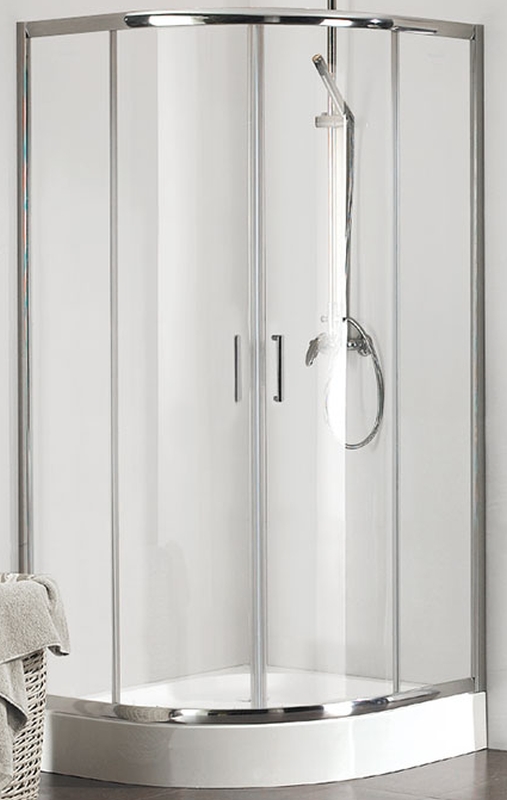 Kermi Cada XS kabina prysznicowa 80 cm półokrągła srebrny połysk/szkło przezroczyste CKT5508020VPK