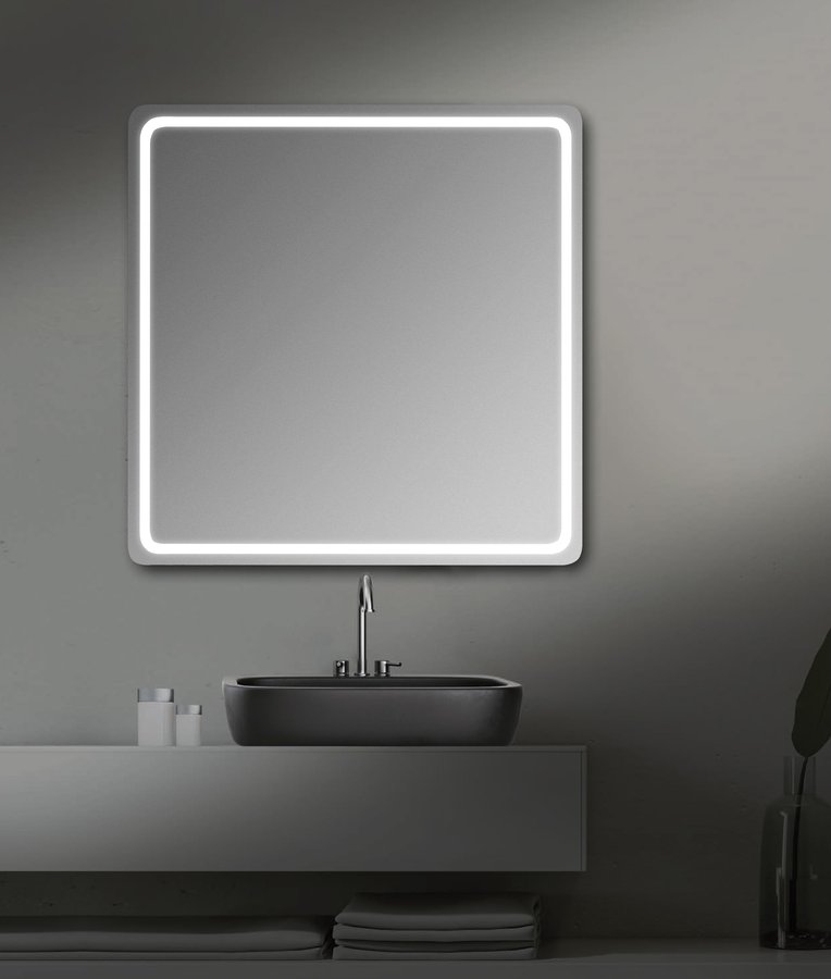 Sapho Nyx lustro 80x80 cm prostokątne z oświetleniem LED NY080