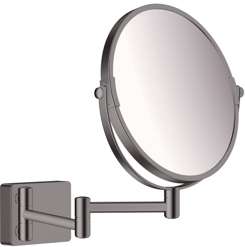 Hansgrohe AddStoris lusterko kosmetyczne 24,6x24,6 cm okrągłe czarny chrom szczotkowany 41791340 - Wysyłka w 24h