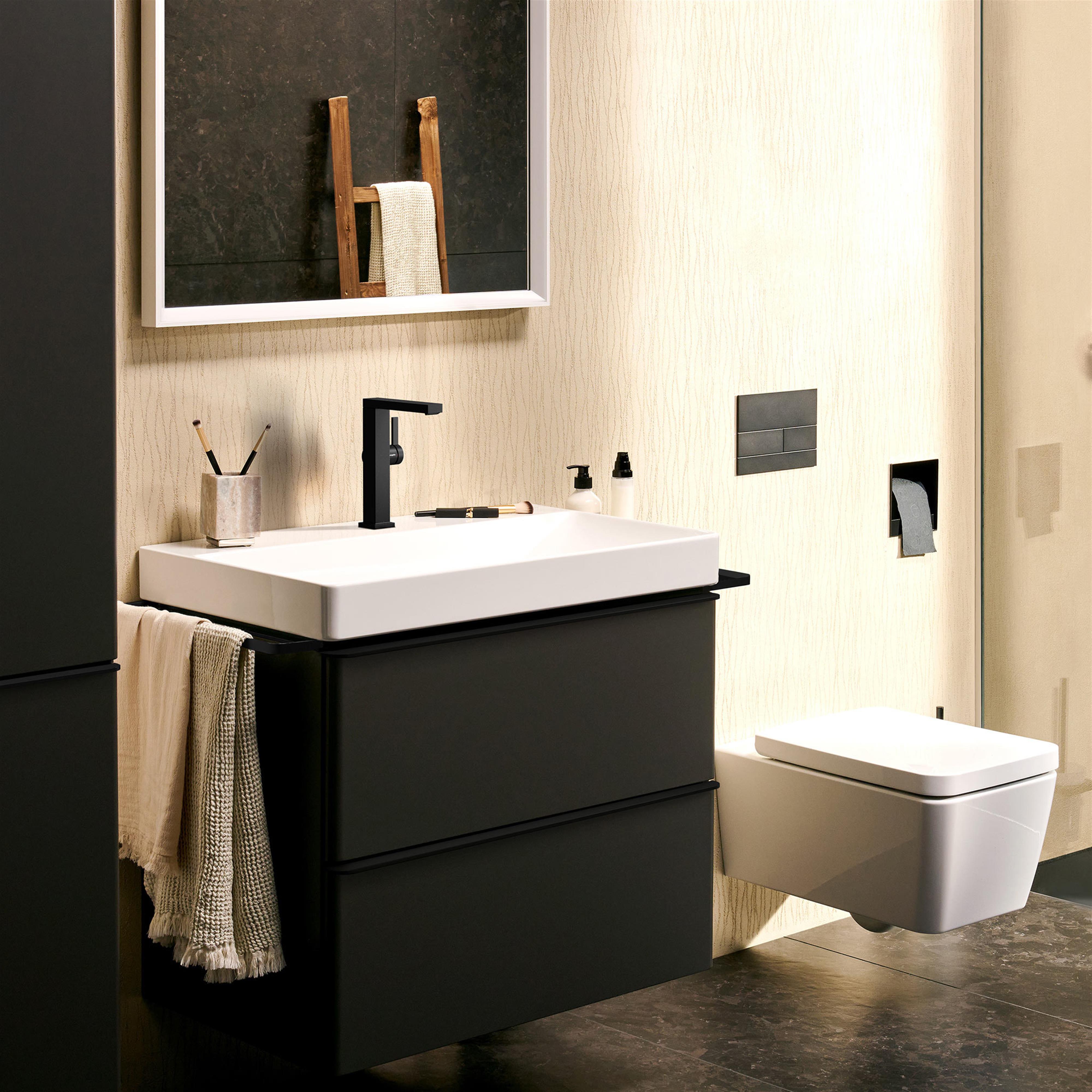 Hansgrohe Tecturis E bateria umywalkowa stojąca czarna 73060670